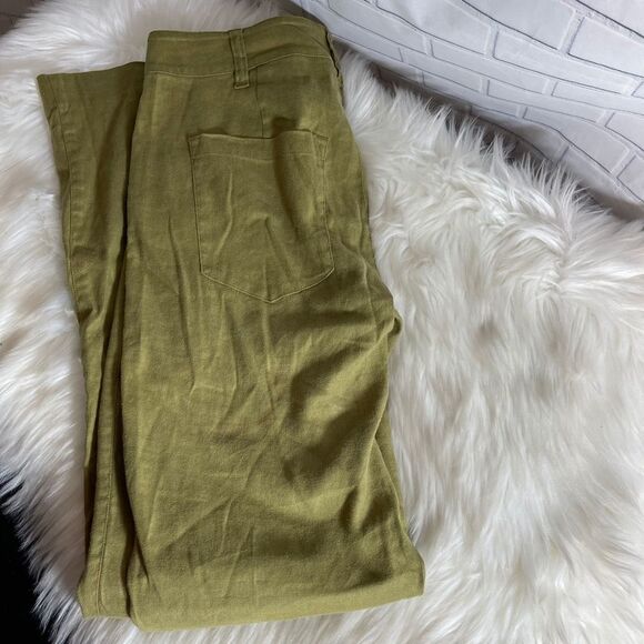 CABI Charlie Olive Green Linen Pant Style 5314 Sz2 - Picture 3 of 7